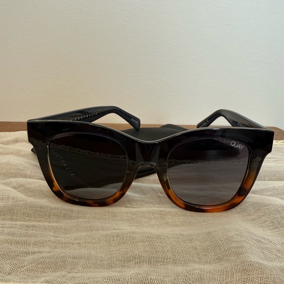 Quay Australia After Hours Black/ Tortoise Shell Sunglasses - Picture 1 of 9